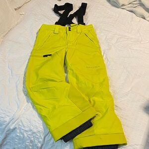 Spyder Kids Bright Yellow Snow Ski snowboarding pants size 10